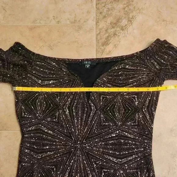 NWOT Iris Glitter Sweetheart Neckline Fitted Dress - Picture 6 of 9